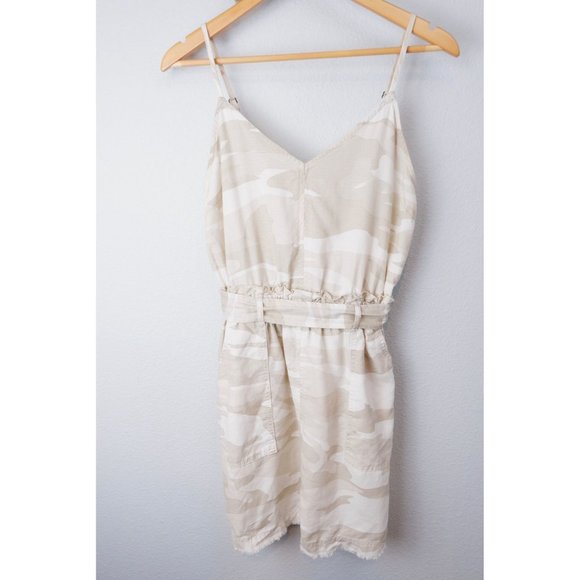 Splendid Geneva Light Camo Lyocell & Linen Papersack Waist Belted Dress, small - Picture 13 of 13